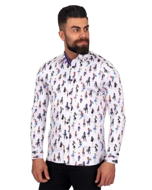 Woman Shopaholic Print White Shirt