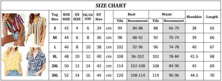 Women Blouse Striped Short Sleeves Summer Blouse