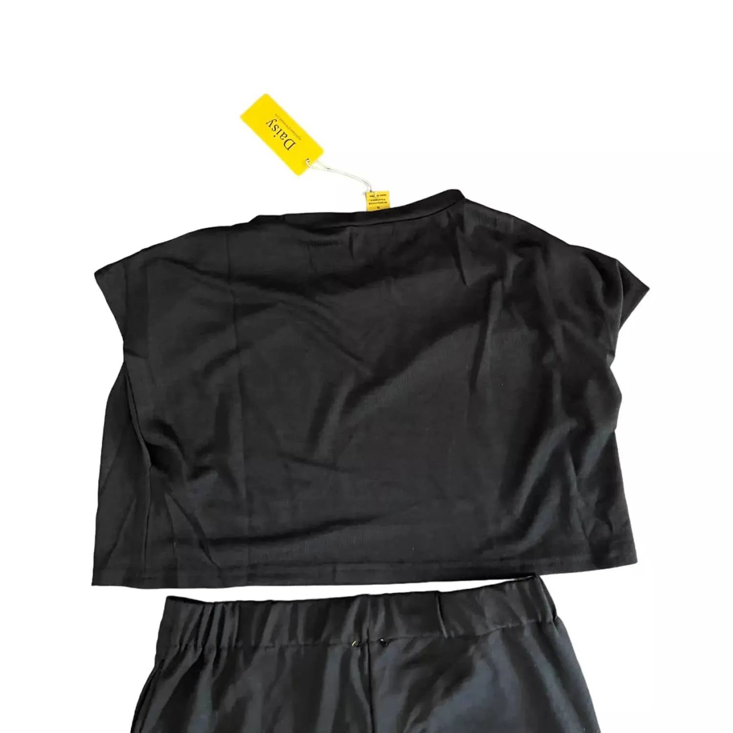 Women's 2 Piece Crop Pants Set In Black