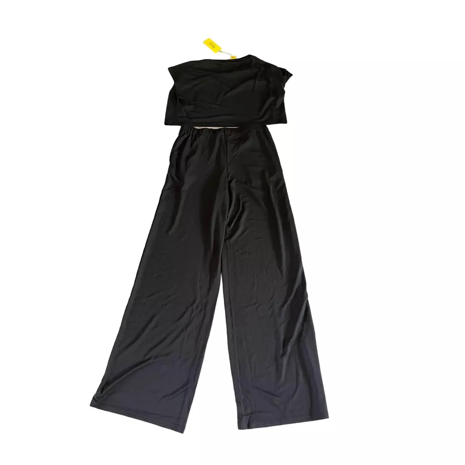 Women's 2 Piece Crop Pants Set In Black