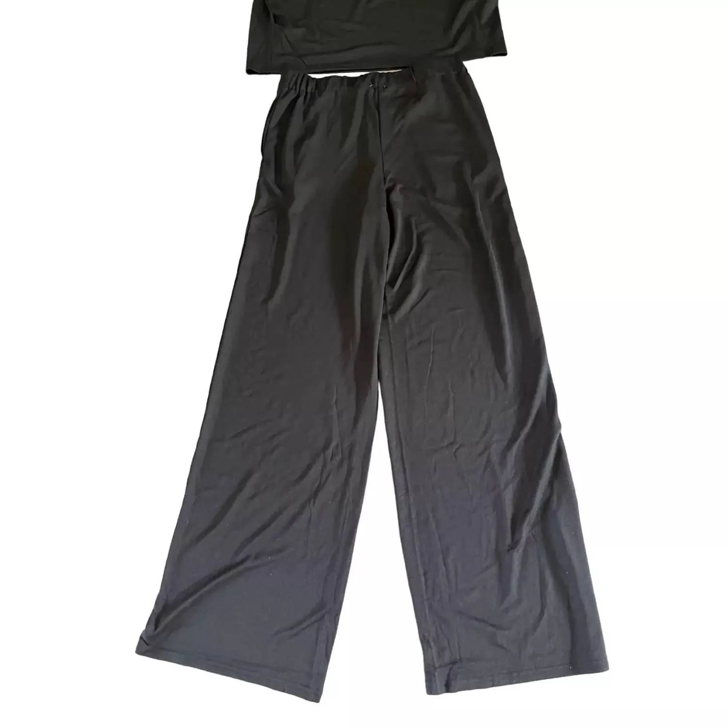Women's 2 Piece Crop Pants Set In Black
