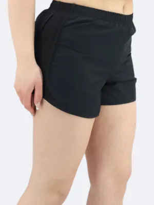 Women's Brand Logo Printed Sports Short,Black