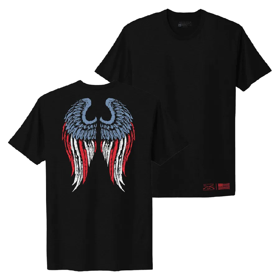Women's Freedom Angel Boyfriend Fit T-Shirt - Black