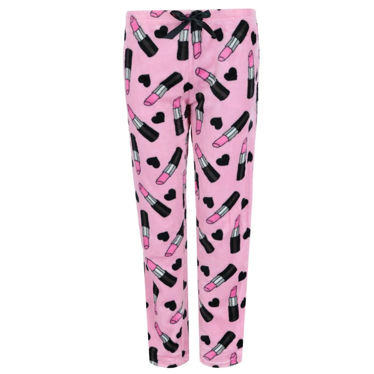 Women's Makeup Print Plush Pajama Set