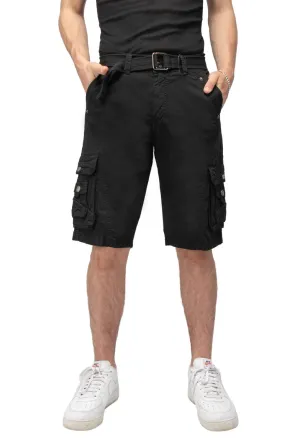 XRAY XMS-19026 Cargo Shorts Men's Black Cotton Belted Snap Detail Zip Fly MXX54