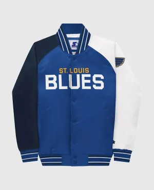 Youth St. Louis Blues Varsity Satin Full-Snap Jacket