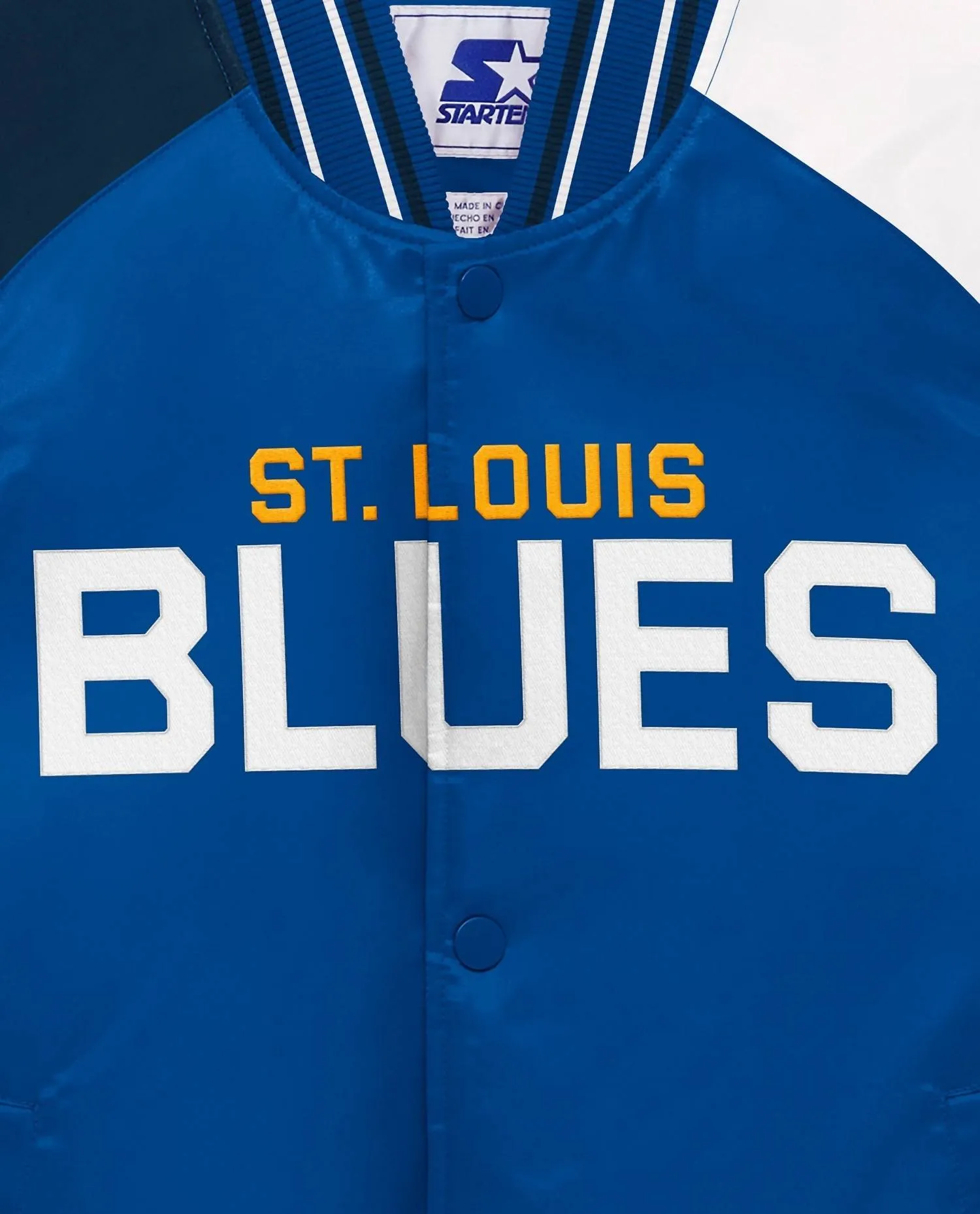 Youth St. Louis Blues Varsity Satin Full-Snap Jacket