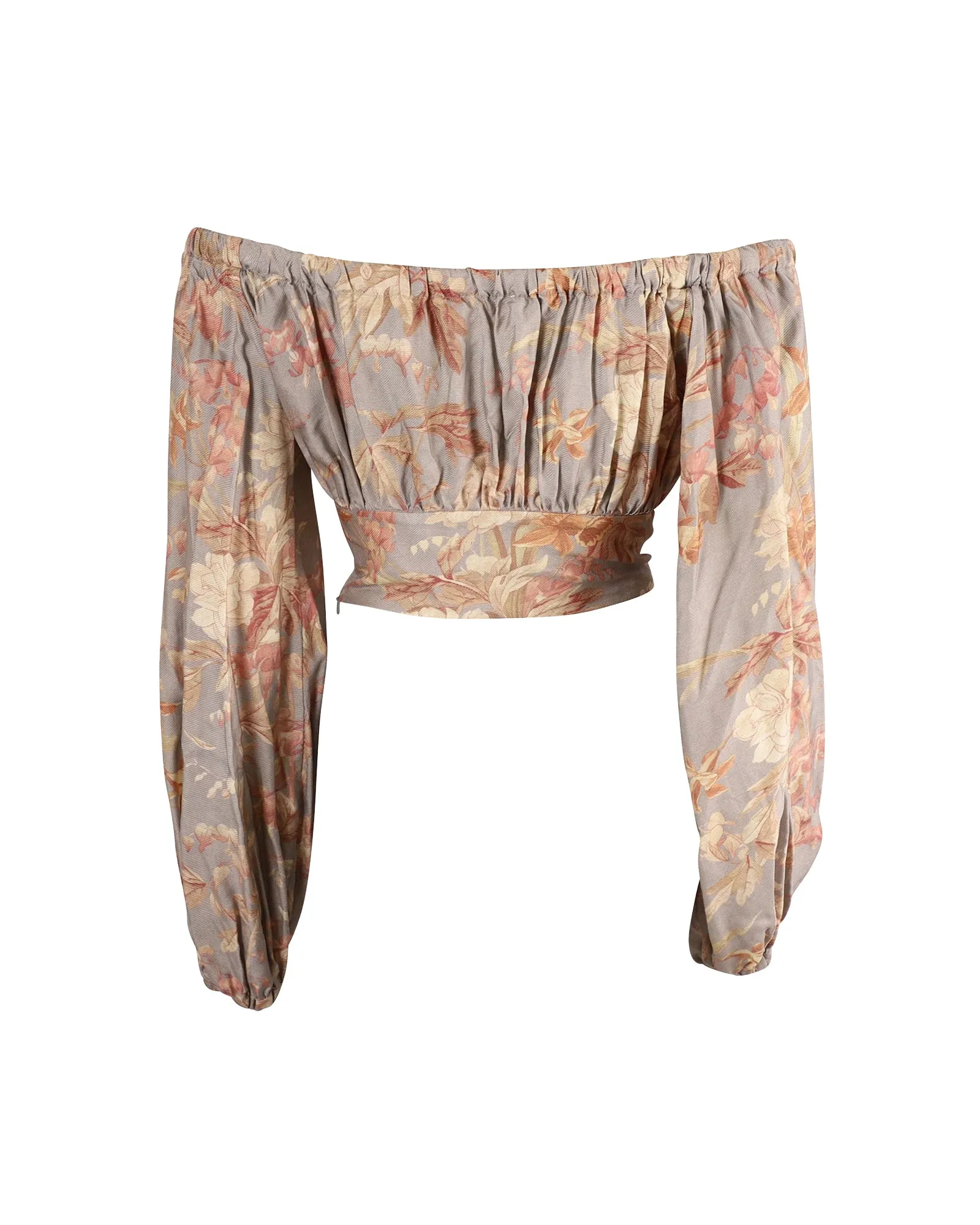 Zimmermann Unbridled Maiden Blouse in Floral Print Viscose