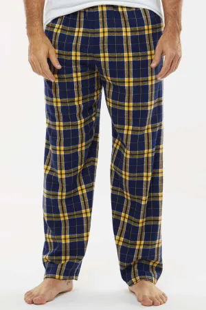 Boxercraft Mens Harley Flannel Pants w/ Pockets - Navy Blue/Gold
