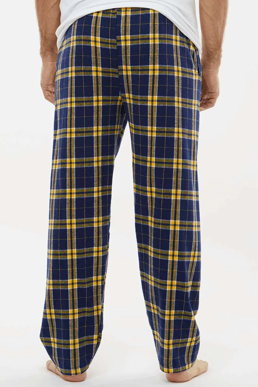 Boxercraft Mens Harley Flannel Pants w/ Pockets - Navy Blue/Gold