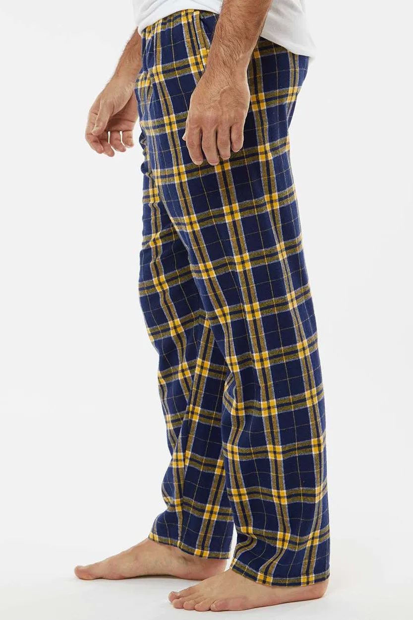 Boxercraft Mens Harley Flannel Pants w/ Pockets - Navy Blue/Gold