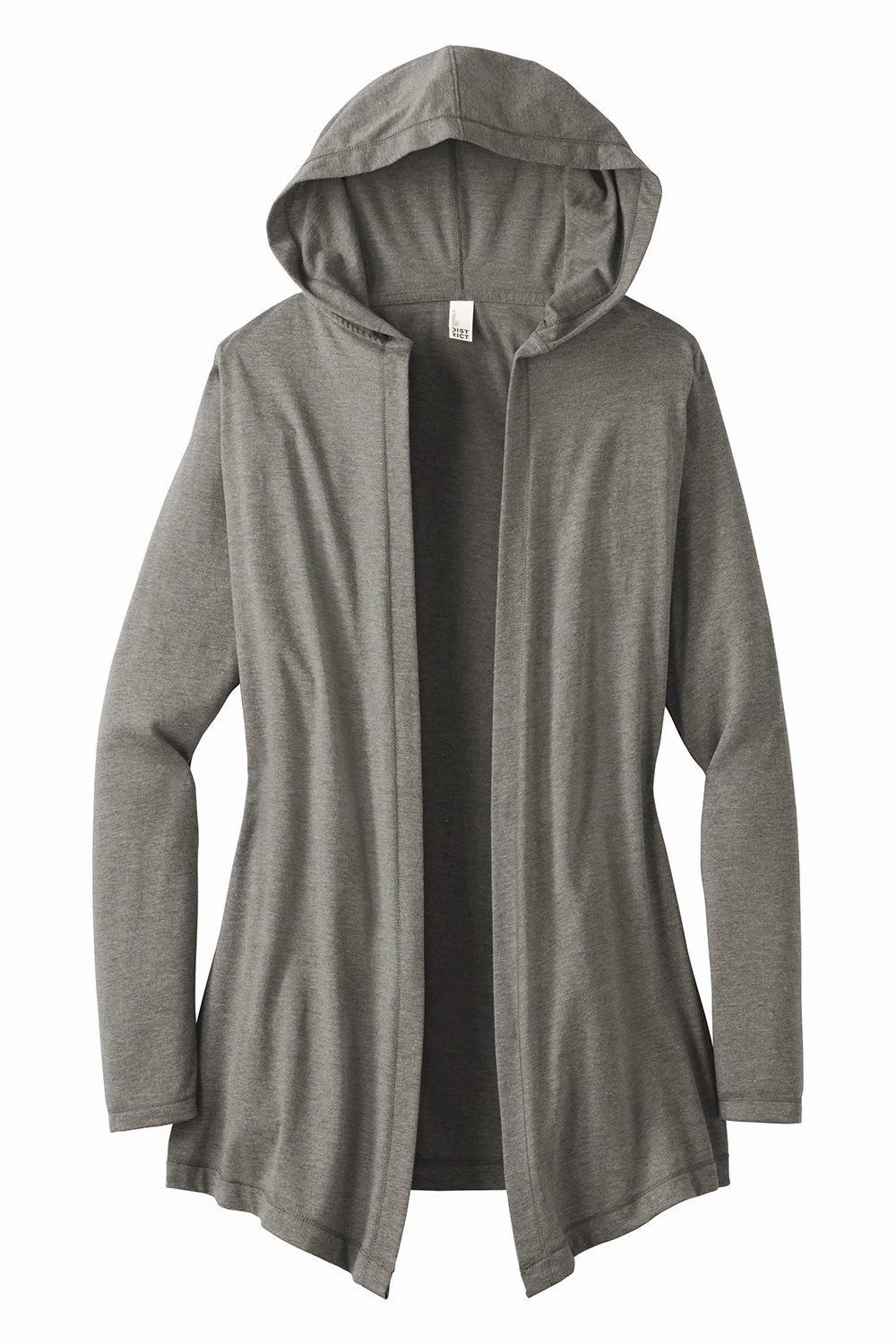 District Womens Perfect Tri Hooded Cardigan Sweater - Grey Frost