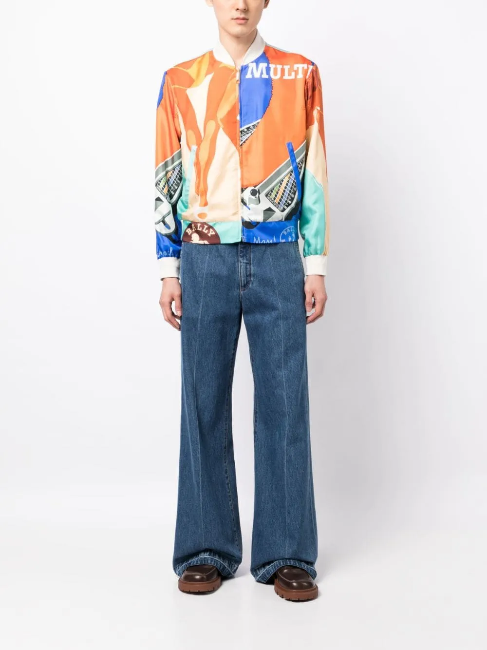 Graphic-Print Bomber Jacket
