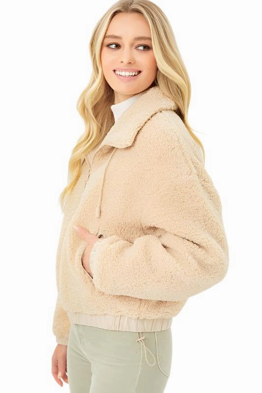 Love Tree Teddy Fleece Zip-Up Sweater Jacket 8077JY
