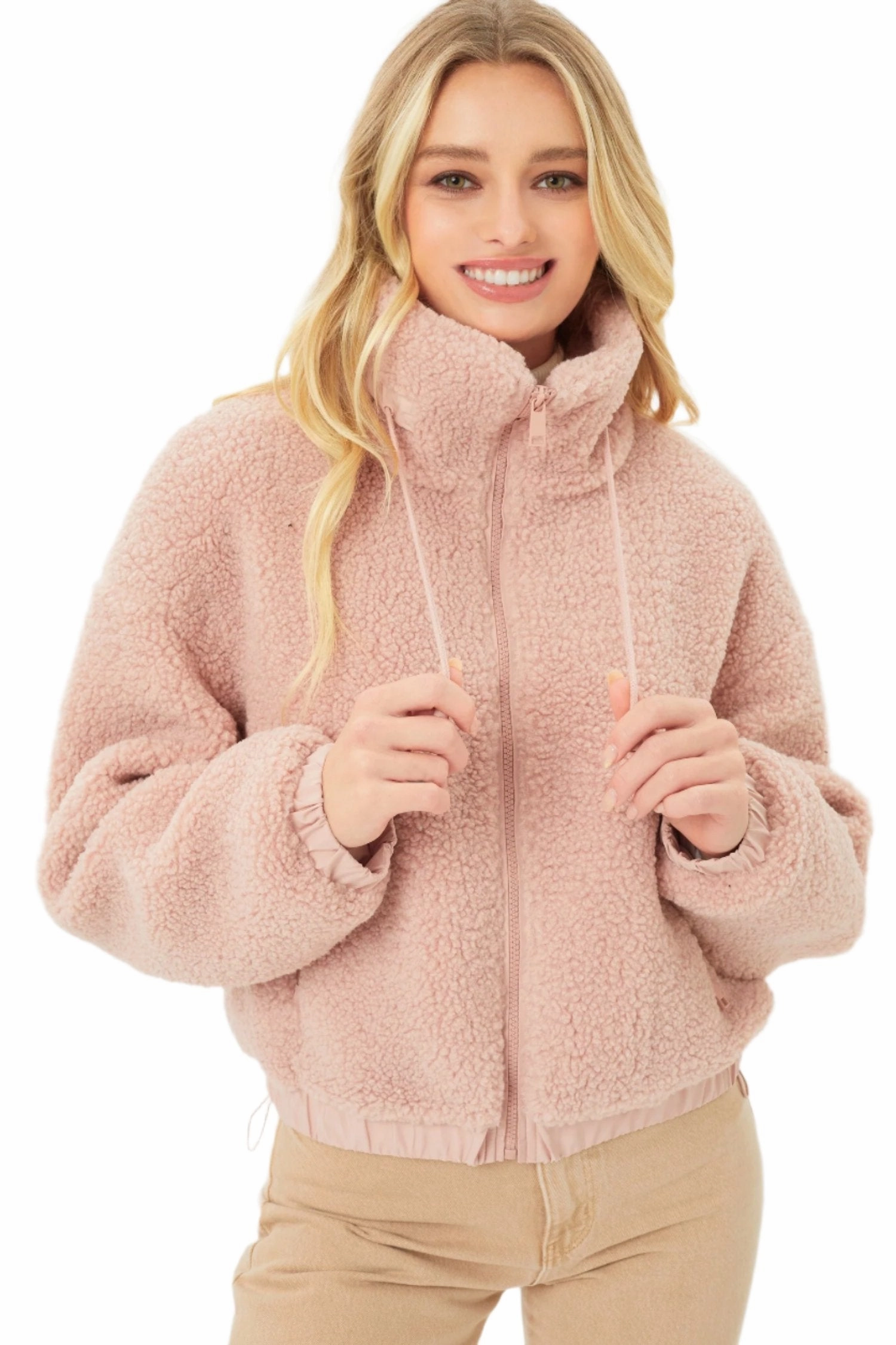 Love Tree Teddy Fleece Zip-Up Sweater Jacket 8077JY