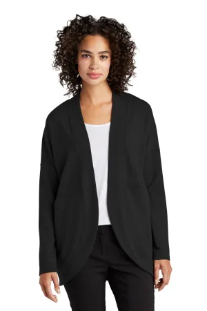 Mercer Mettle Womens Stretch Open Front Long Sleeve Cardigan Sweater - Deep Black
