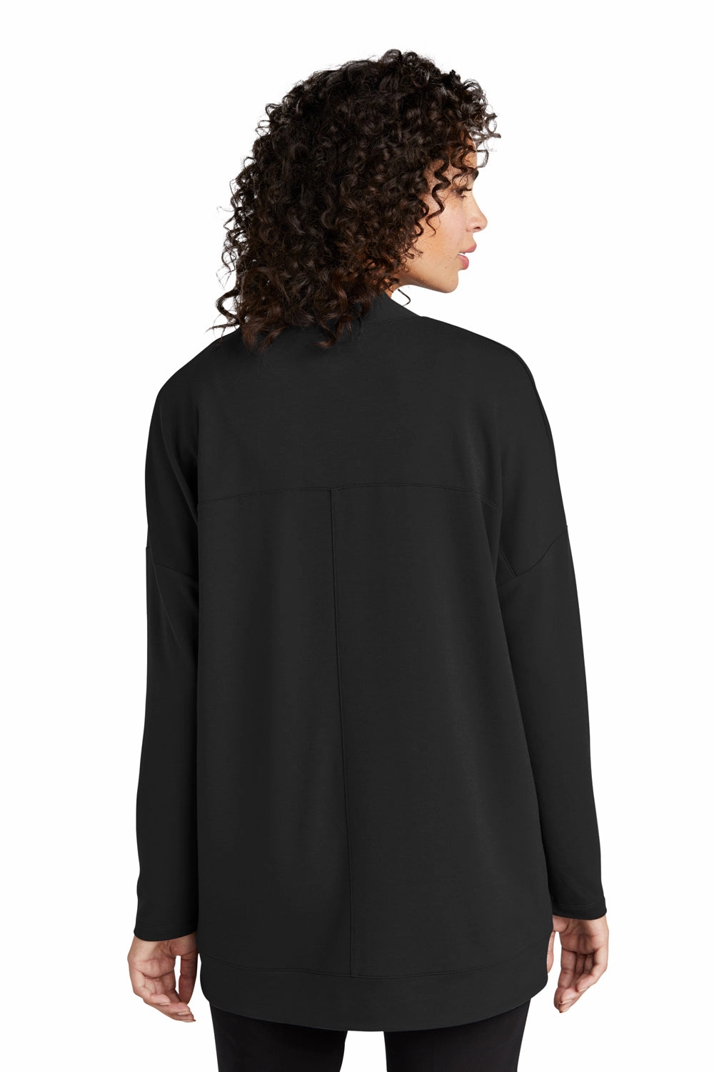 Mercer Mettle Womens Stretch Open Front Long Sleeve Cardigan Sweater - Deep Black