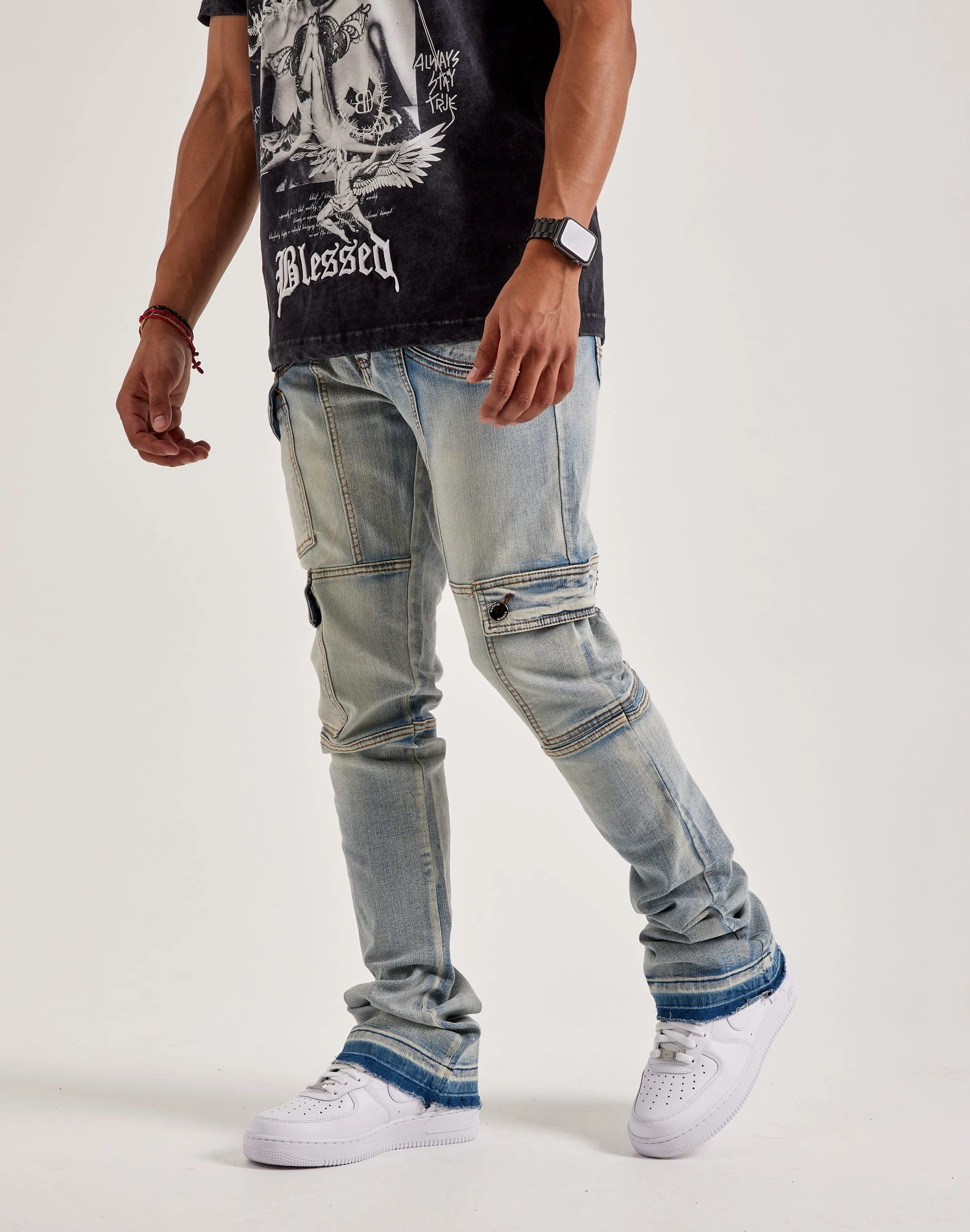 WAIMEA Overdyed Stacked Cargo Jeans
