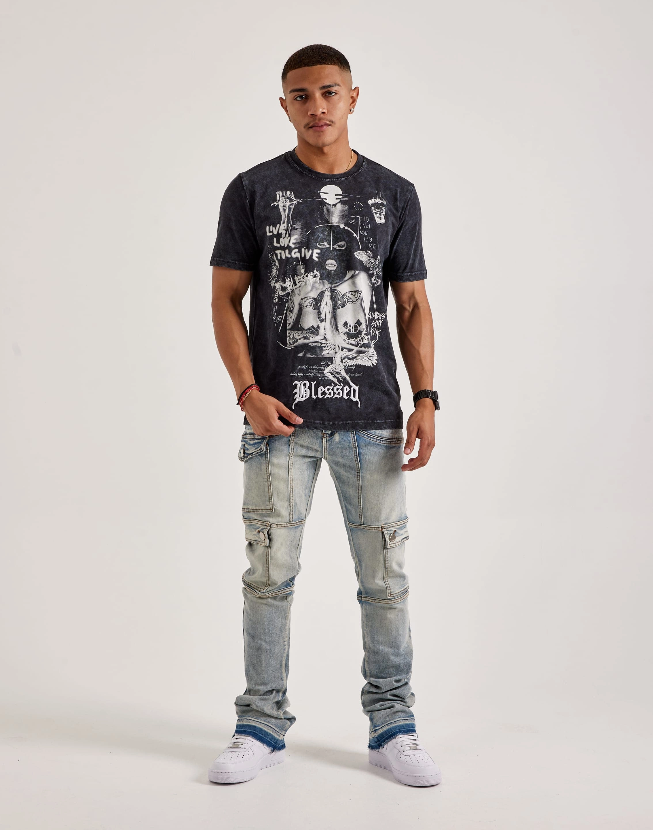 WAIMEA Overdyed Stacked Cargo Jeans